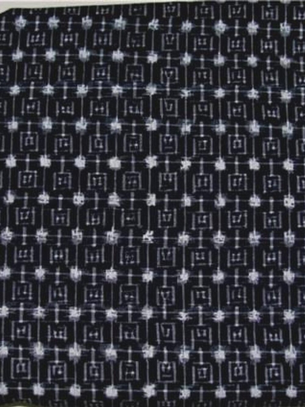 White Designs on Navy Blue Quilt Cotton Fabric 42" wide x 3 1/2 yards long